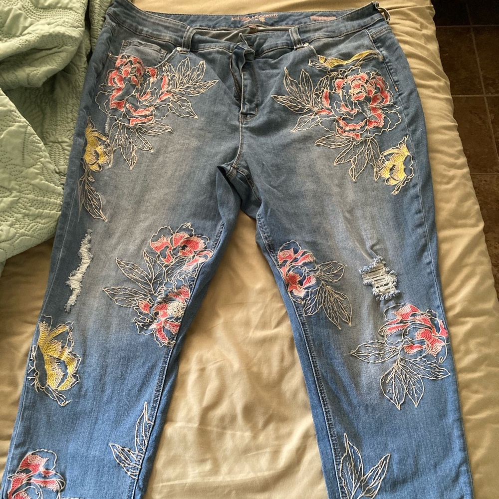 Cute floral Melissa McCarthy jeans